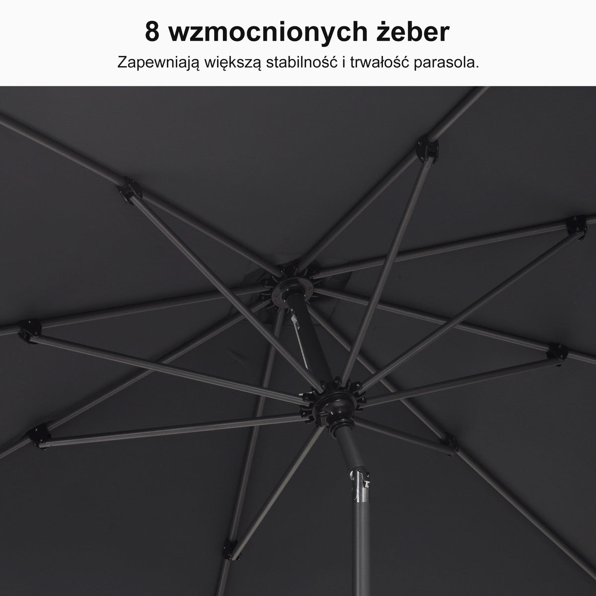PURPLE LEAF Aluminiowy parasol ogrodowy z centralnym masztem, stabilny parasol na taras, do ogrodu i lokali gastronomicznych