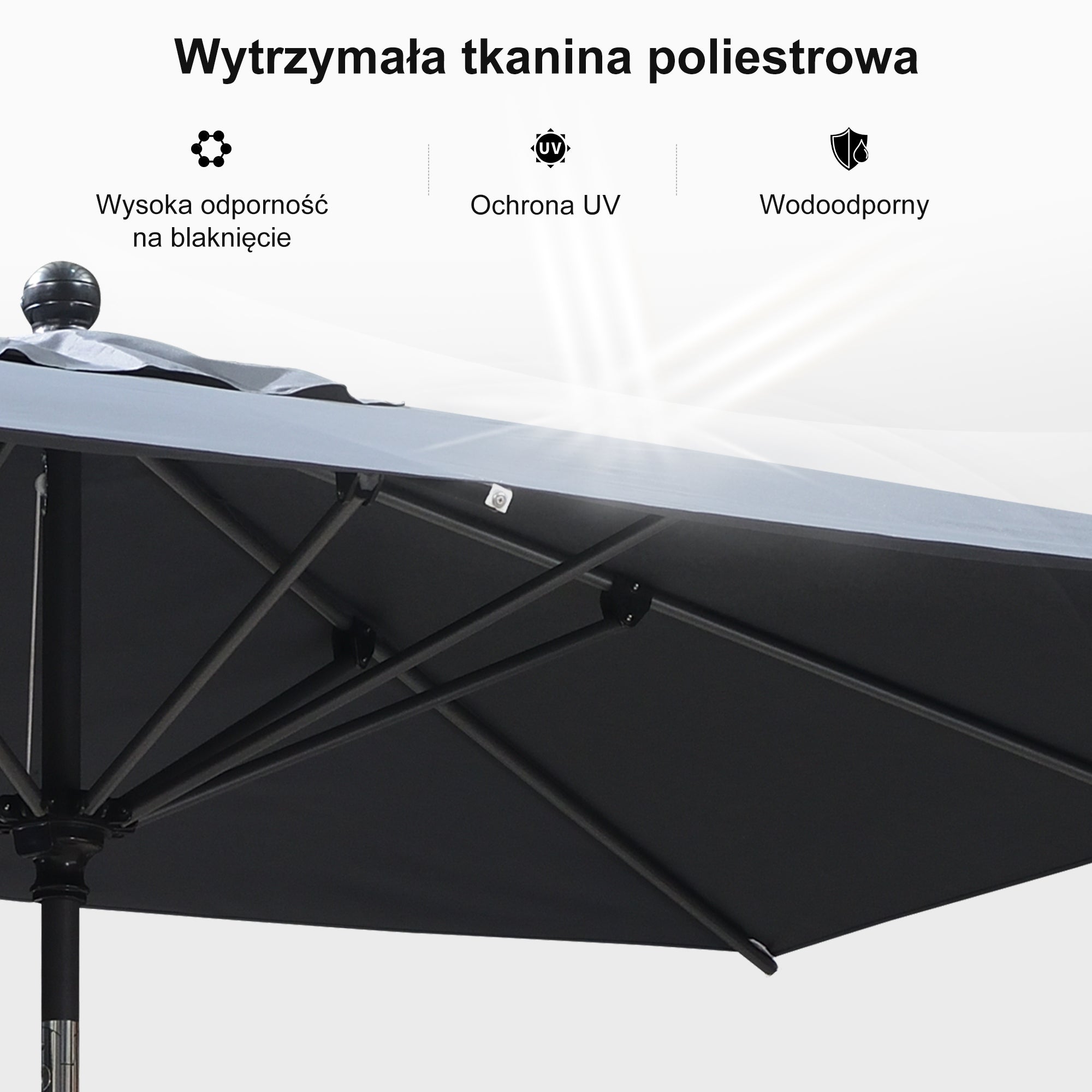 PURPLE LEAF Aluminiowy parasol ogrodowy uchylny z korbą, parasol na taras i do ogrodu