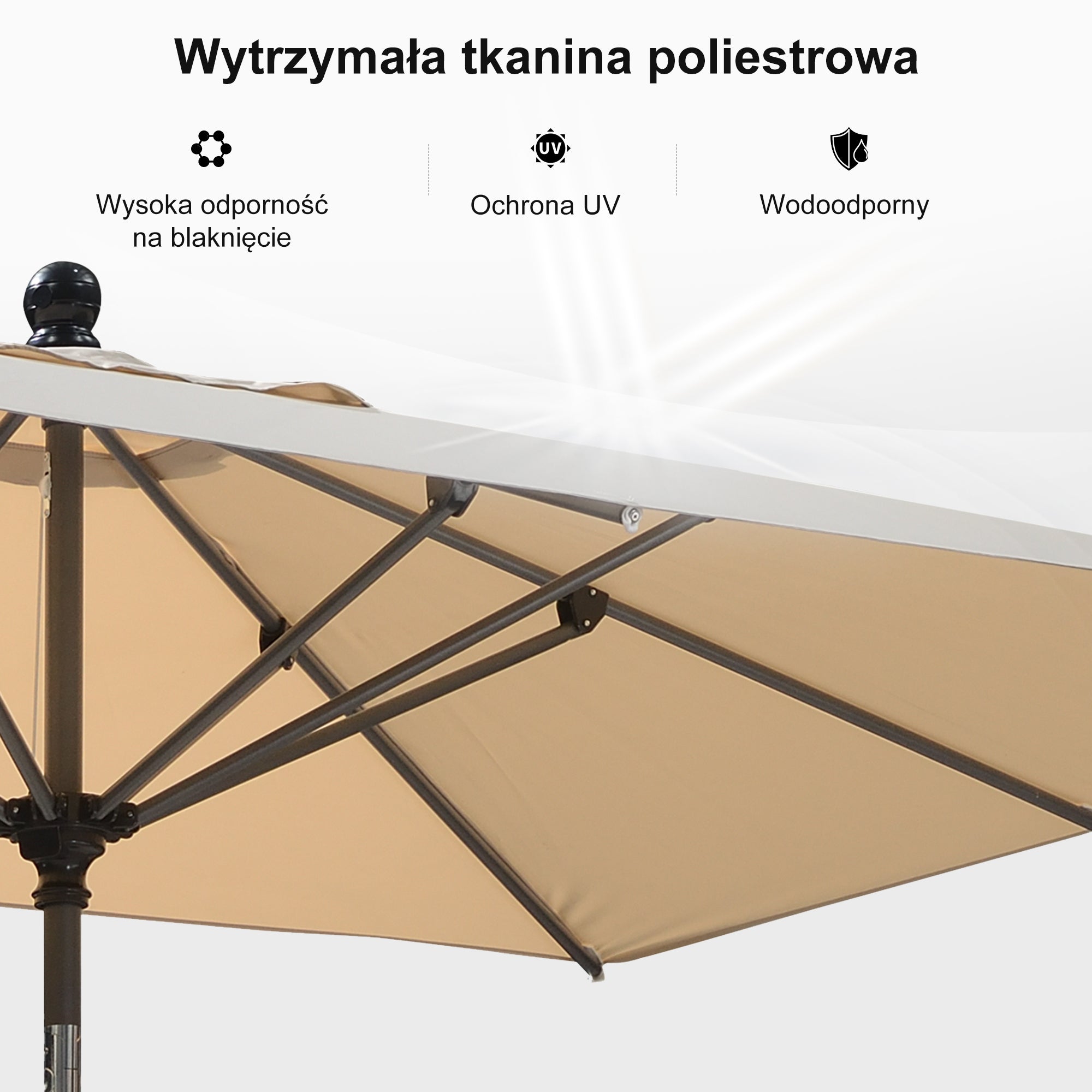 PURPLE LEAF Aluminiowy parasol ogrodowy uchylny z korbą, parasol na taras i do ogrodu