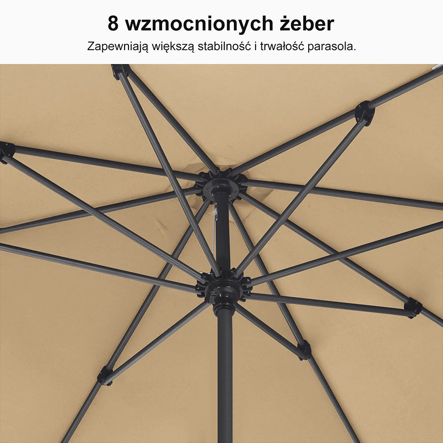 PURPLE LEAF Aluminiowy parasol ogrodowy z centralnym masztem, stabilny parasol na taras, do ogrodu i lokali gastronomicznych