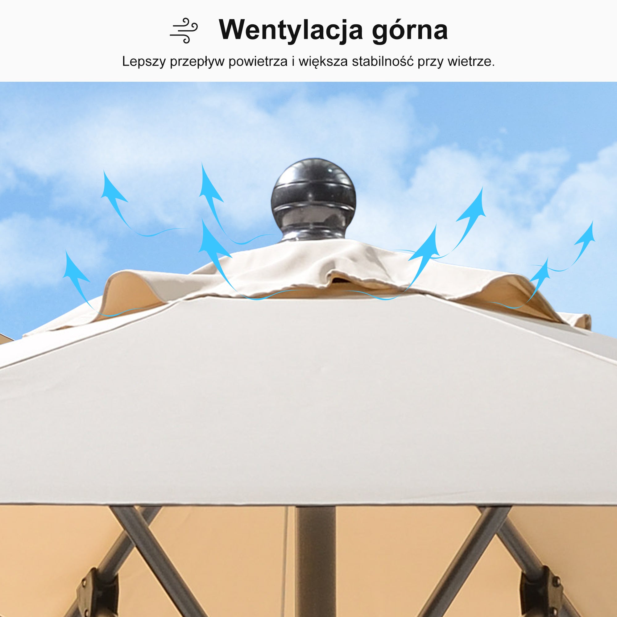 PURPLE LEAF Aluminiowy parasol ogrodowy uchylny z korbą, parasol na taras i do ogrodu