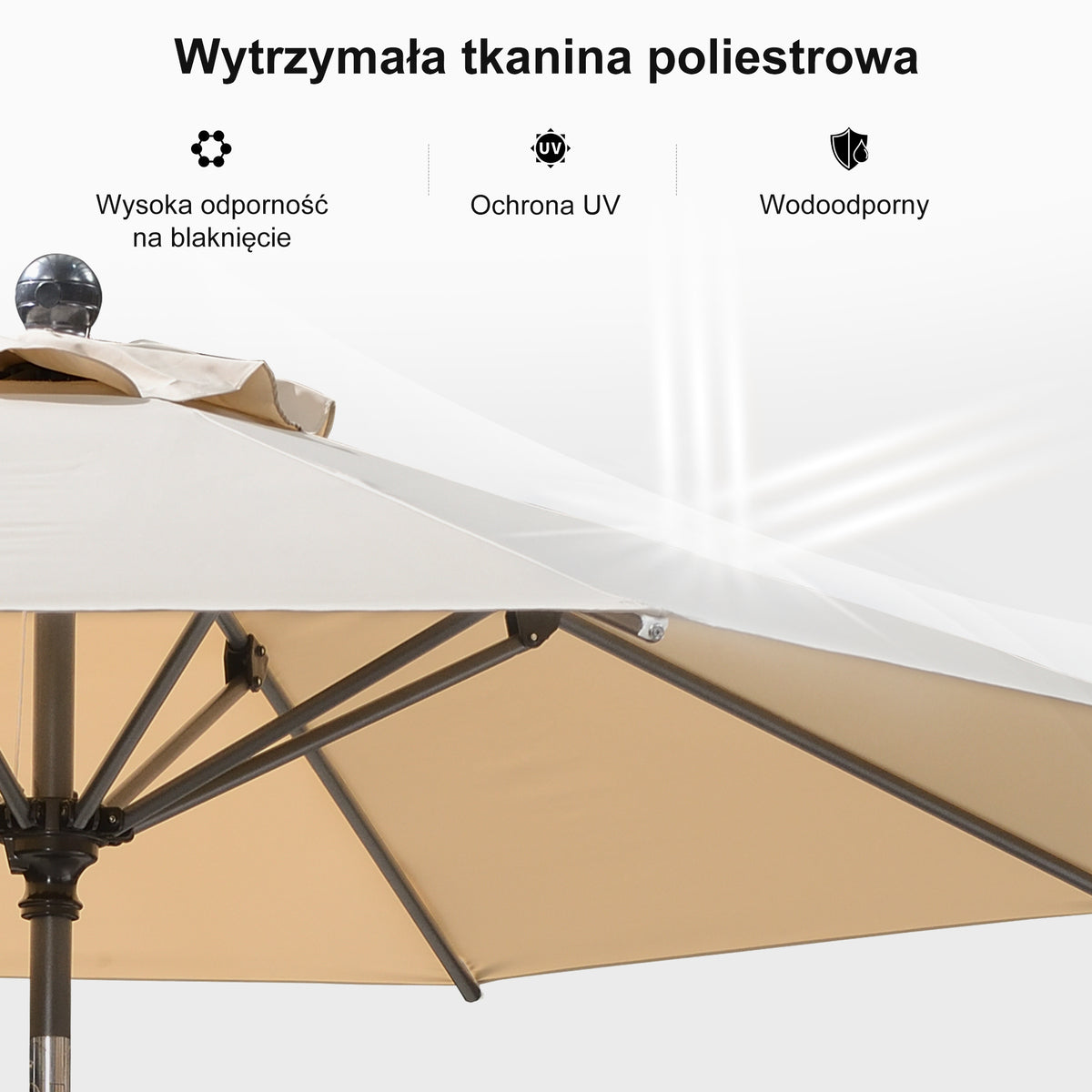PURPLE LEAF Aluminiowy parasol ogrodowy uchylny z korbą, parasol na taras i do ogrodu