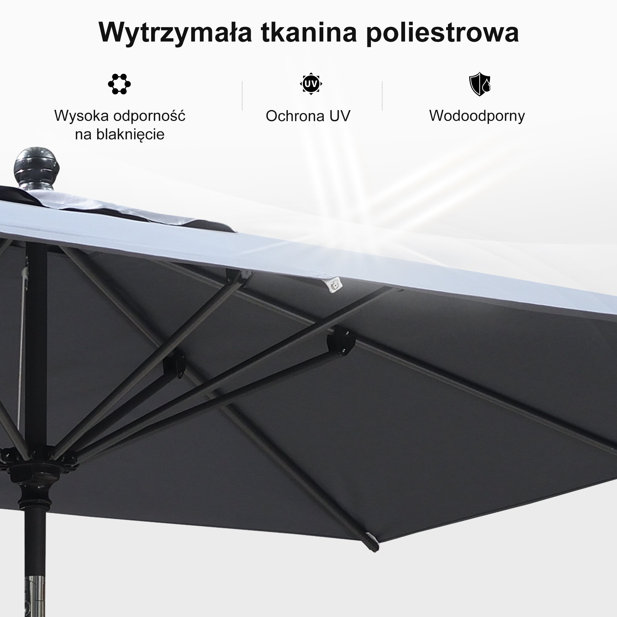 PURPLE LEAF Aluminiowy parasol ogrodowy z centralnym masztem, stabilny parasol na taras, do ogrodu i lokali gastronomicznych