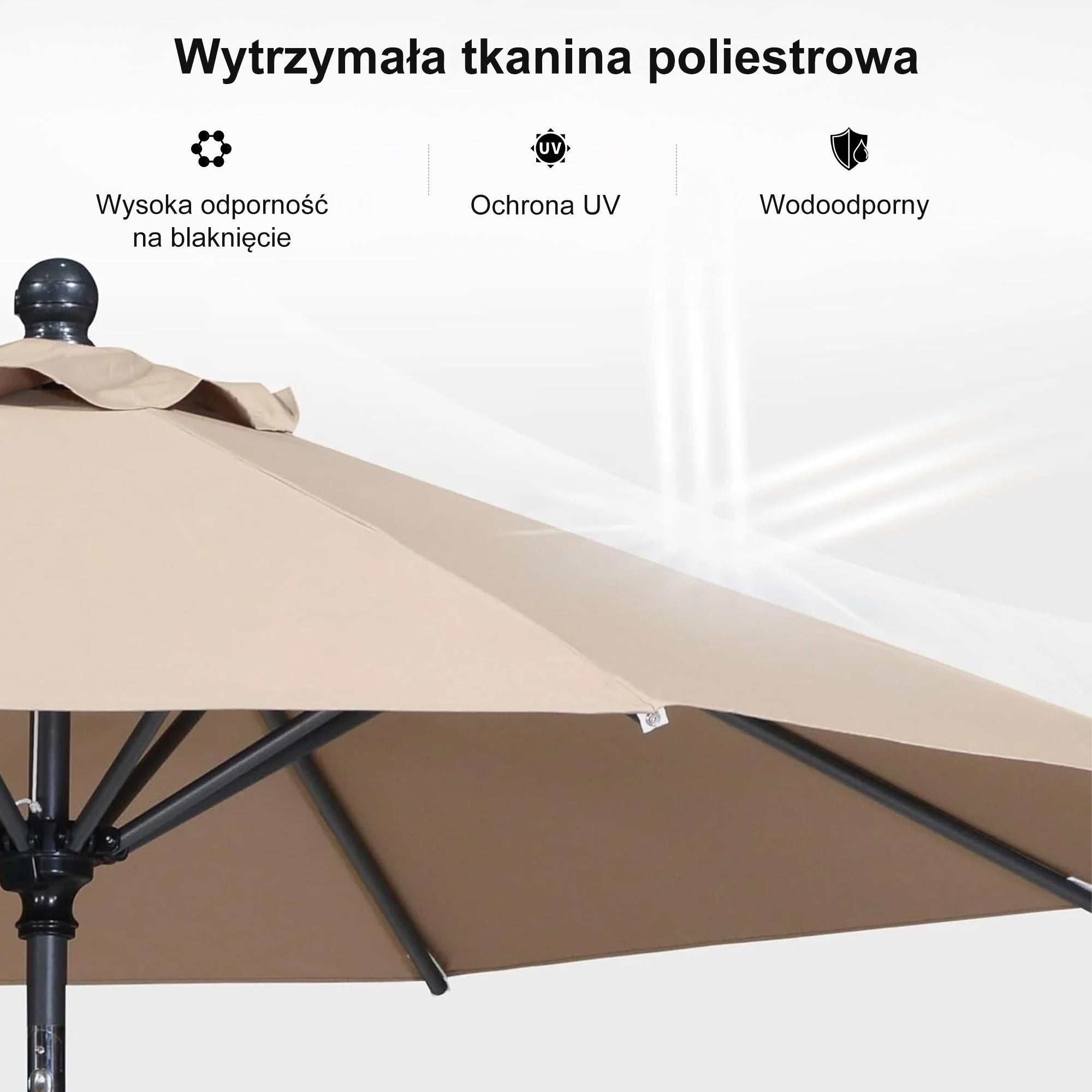 PURPLE LEAF Aluminiowy parasol ogrodowy uchylny z korbą, parasol na taras i do ogrodu