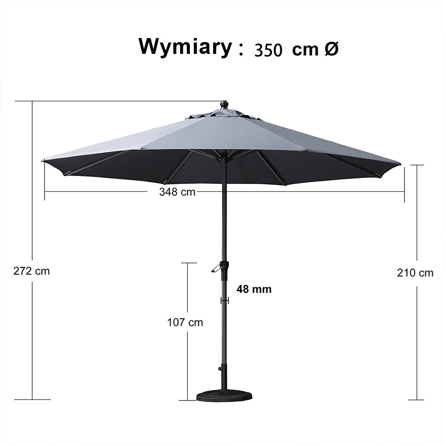 PURPLE LEAF Aluminiowy parasol ogrodowy z centralnym masztem, stabilny parasol na taras, do ogrodu i lokali gastronomicznych