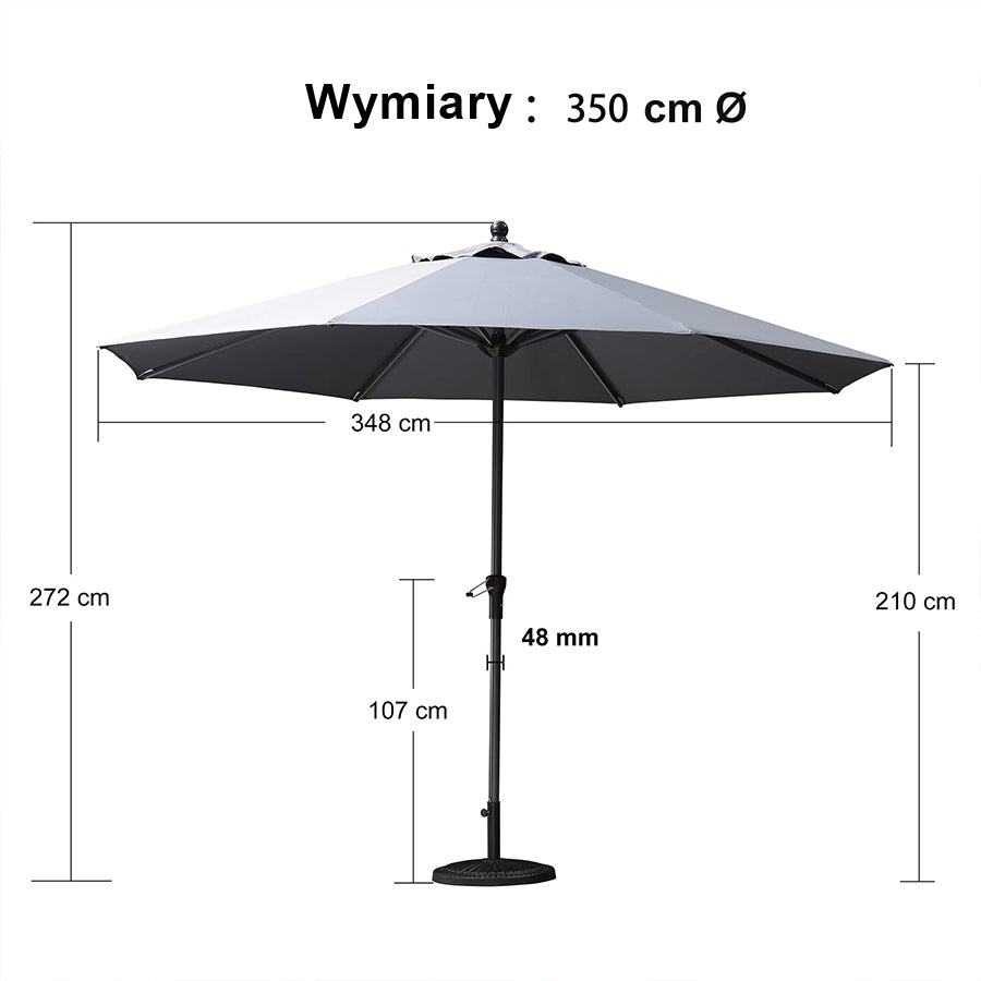 PURPLE LEAF Aluminiowy parasol ogrodowy z centralnym masztem, stabilny parasol na taras, do ogrodu i lokali gastronomicznych