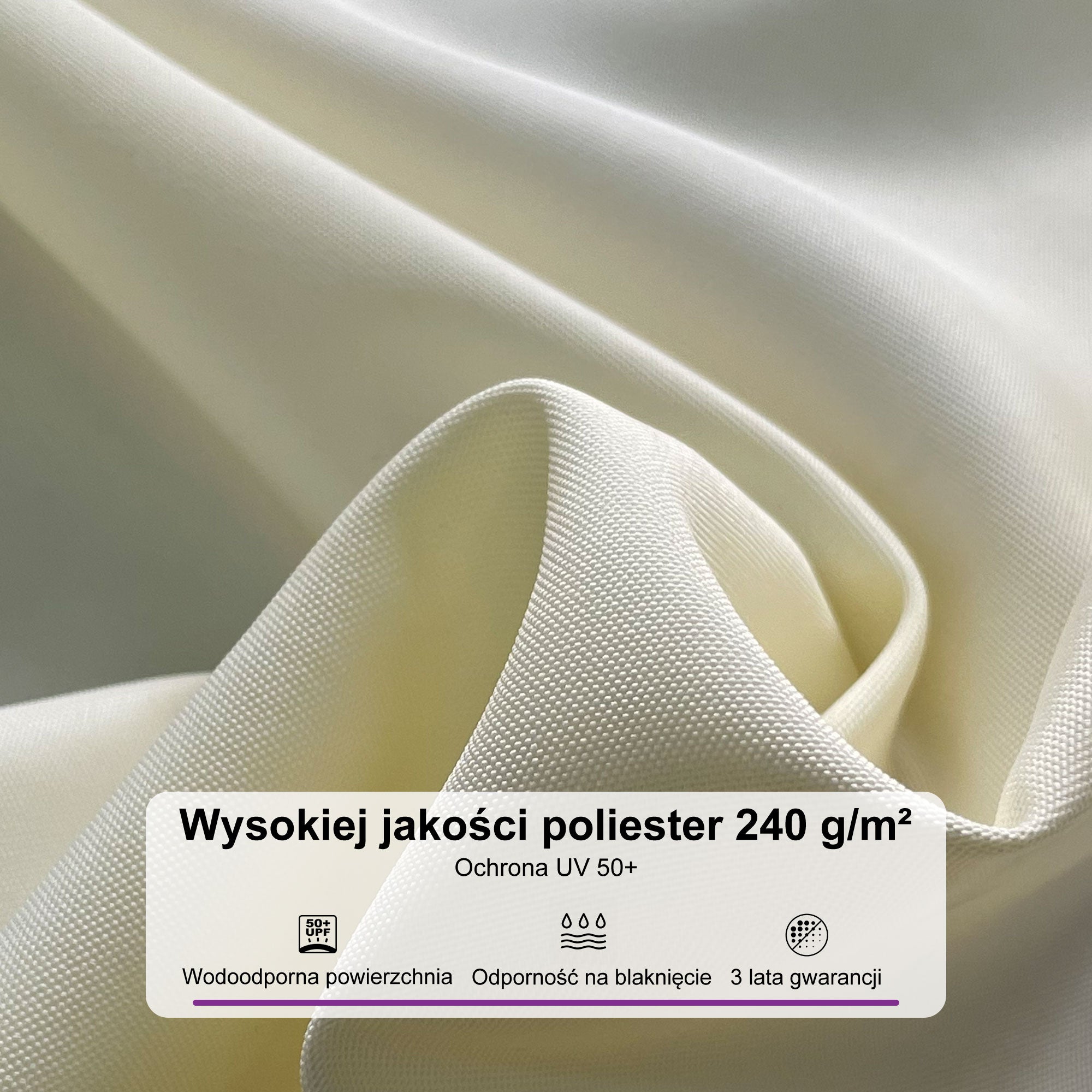 PURPLE LEAF Okrągły parasol ogrodowy z bocznym masztem, aluminiowy w imitacji drewna, z korbą i regulacją nachylenia, na balkon i taras