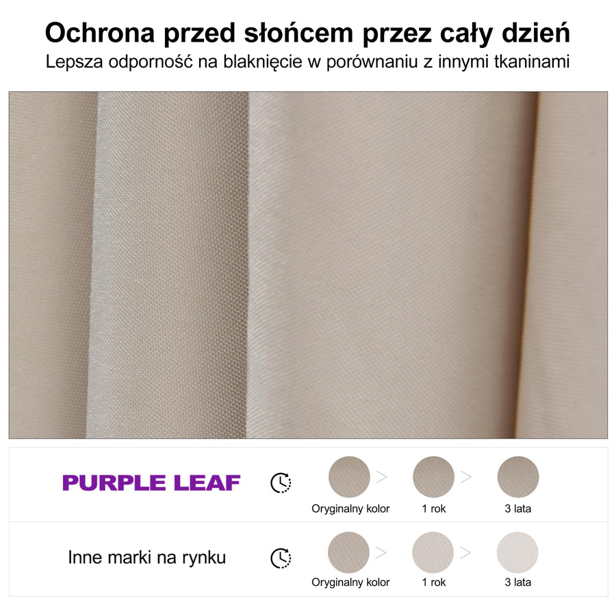 PURPLE LEAF Parasol ogrodowy z bocznym masztem z LED, z korbą, obrotowy 360° z pedałem nożnym i podstawą krzyżową, na taras i balkon