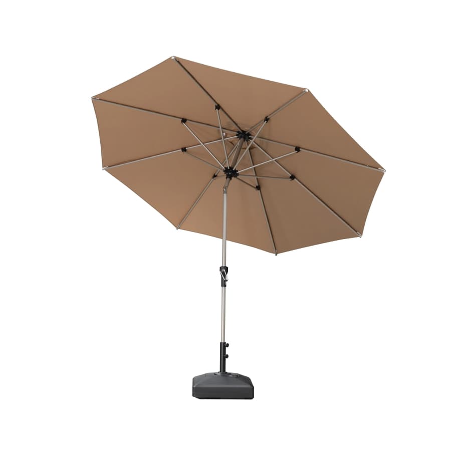 PURPLE LEAF Aluminiowy parasol ogrodowy z centralnym masztem, regulacją nachylenia do 30°, wodoodporny, z ochroną UV, na taras i do stołu ogrodowego