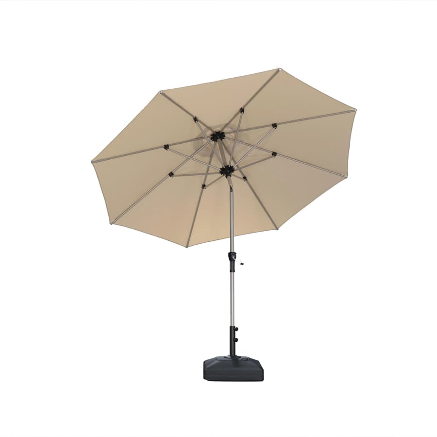 PURPLE LEAF Aluminiowy parasol ogrodowy z centralnym masztem, regulacją nachylenia do 30°, wodoodporny, z ochroną UV, na taras i do stołu ogrodowego