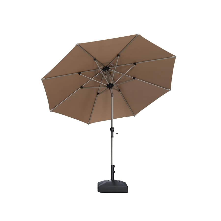 PURPLE LEAF Aluminiowy parasol ogrodowy z centralnym masztem, regulacją nachylenia do 30°, wodoodporny, z ochroną UV, na taras i do stołu ogrodowego