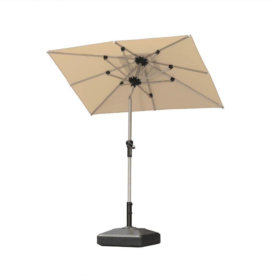 PURPLE LEAF Aluminiowy parasol ogrodowy z centralnym masztem, regulacją nachylenia do 30°, wodoodporny, z ochroną UV, na taras i do stołu ogrodowego