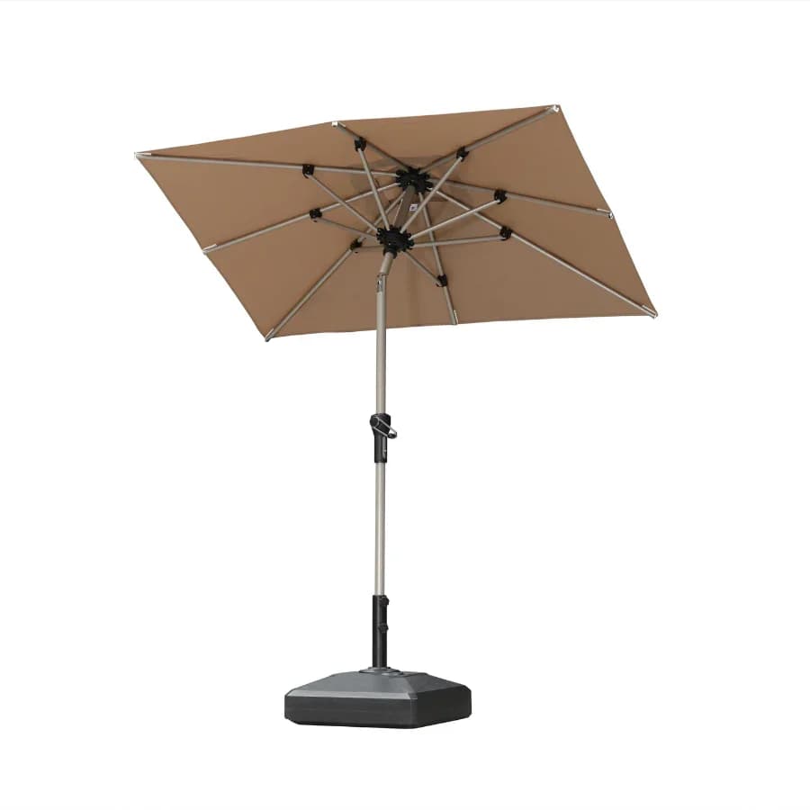 PURPLE LEAF Aluminiowy parasol ogrodowy z centralnym masztem, regulacją nachylenia do 30°, wodoodporny, z ochroną UV, na taras i do stołu ogrodowego