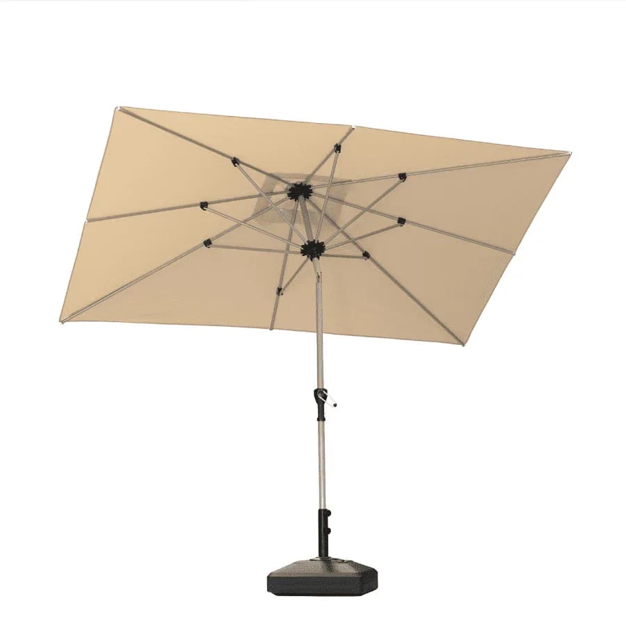 PURPLE LEAF Aluminiowy parasol ogrodowy z centralnym masztem, regulacją nachylenia do 30°, wodoodporny, z ochroną UV, na taras i do stołu ogrodowego
