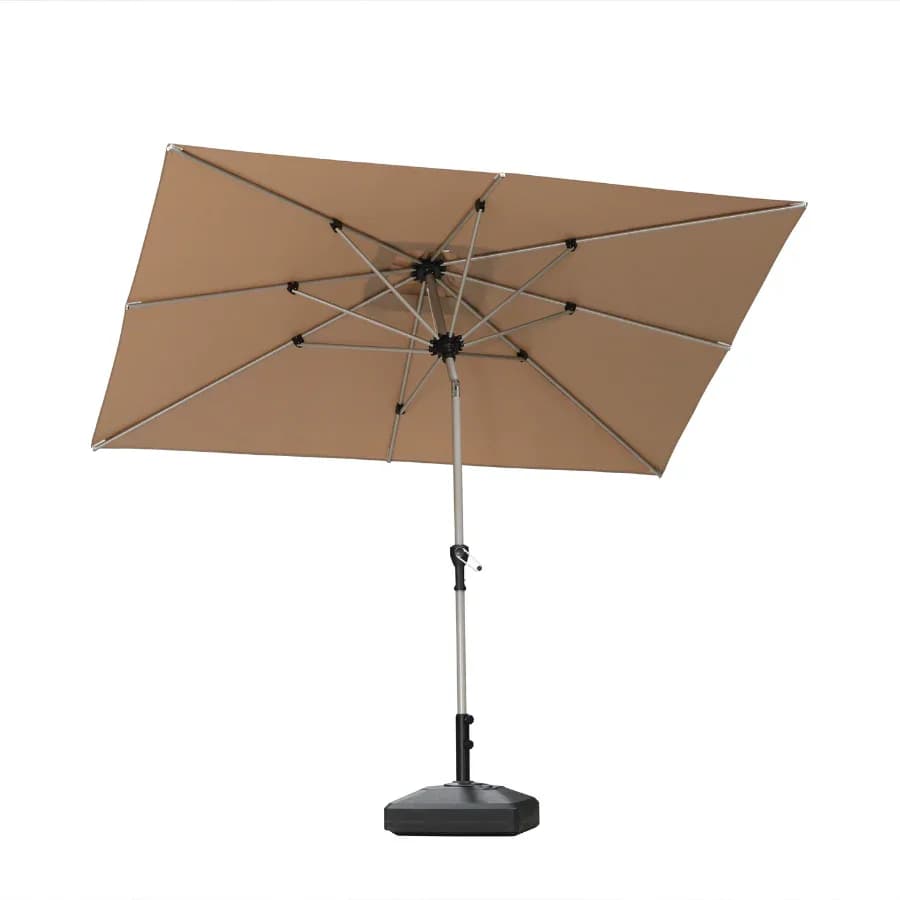 PURPLE LEAF Aluminiowy parasol ogrodowy z centralnym masztem, regulacją nachylenia do 30°, wodoodporny, z ochroną UV, na taras i do stołu ogrodowego
