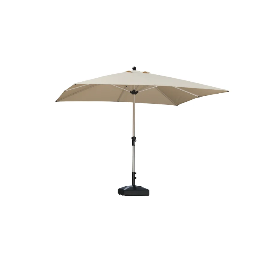 PURPLE LEAF Aluminiowy parasol z centralną nogą i korbką, na targ i do stołu, ochrona UV, wodoodporny