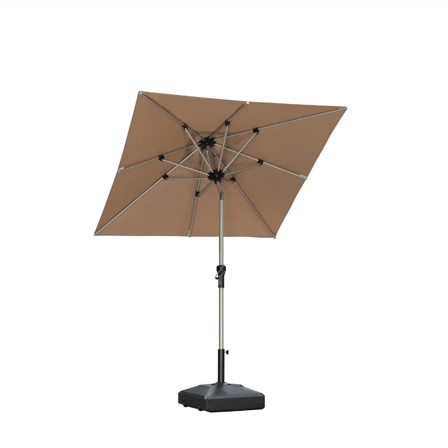 PURPLE LEAF Aluminiowy parasol ogrodowy z centralnym masztem, regulacją nachylenia do 30°, wodoodporny, z ochroną UV, na taras i do stołu ogrodowego