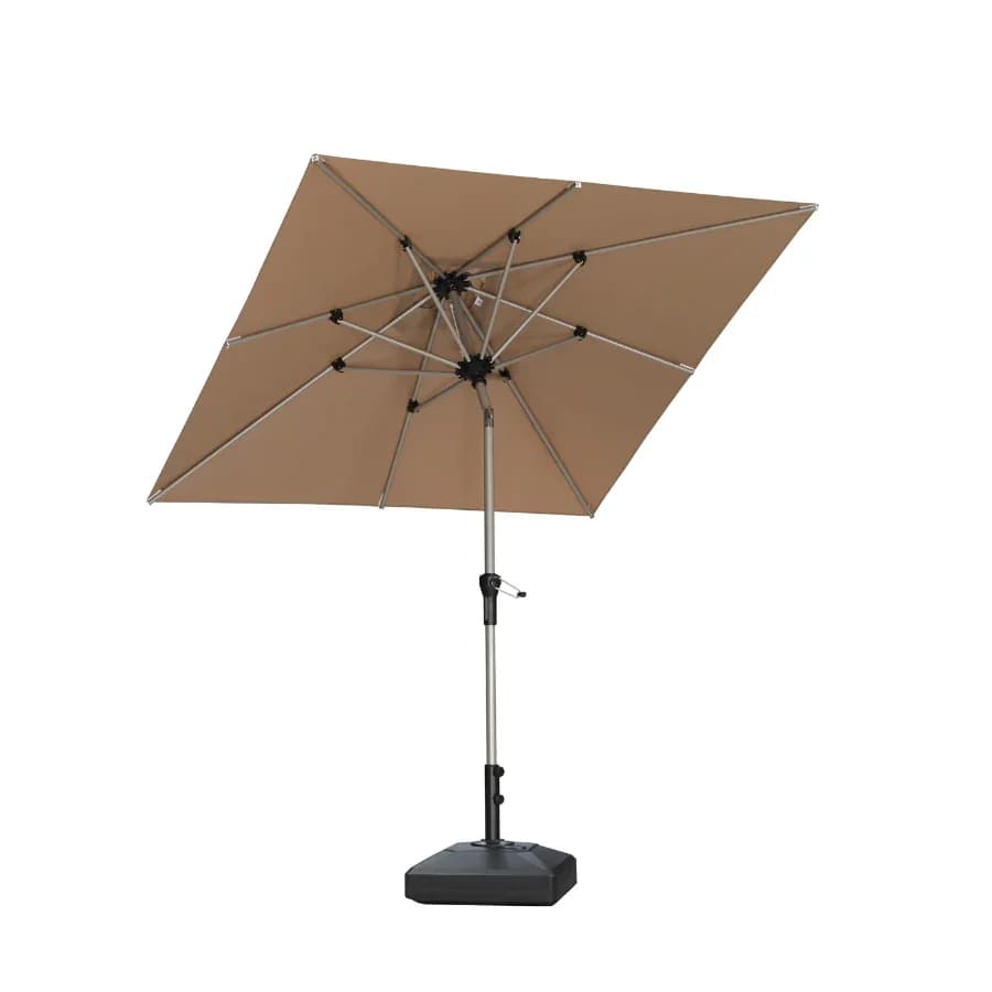 PURPLE LEAF Aluminiowy parasol ogrodowy z centralnym masztem, regulacją nachylenia do 30°, wodoodporny, z ochroną UV, na taras i do stołu ogrodowego